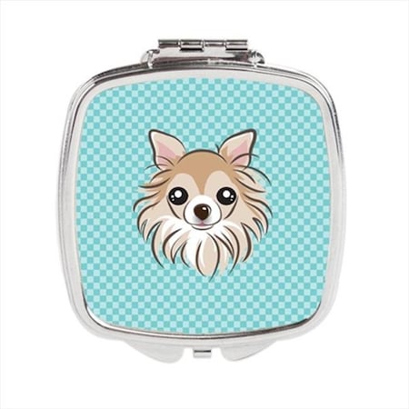 Carolines Treasures Carolines Treasures BB1189SCM Checkerboard Blue Chihuahua Compact Mirror; 2.75 x 3 x .3 In. BB1189SCM